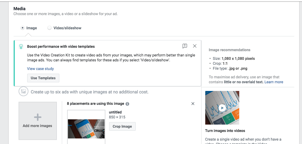 Add Ad text, image and video