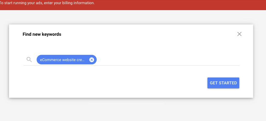 Search new keywords using google keyword planner