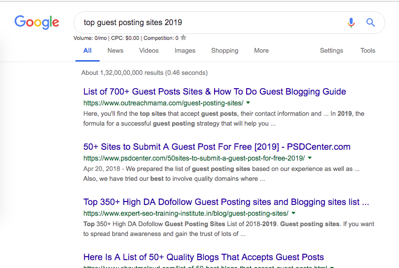 Search and do guest post for website traffic