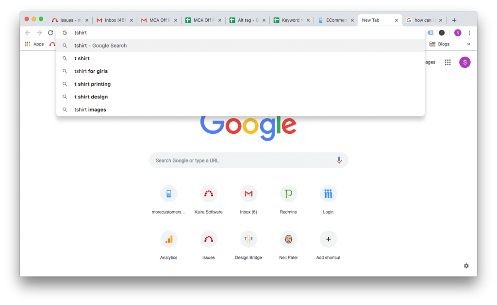 Keyword research technique from google search