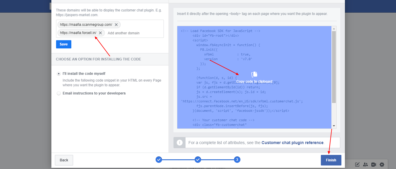 Instal FB Messenger script