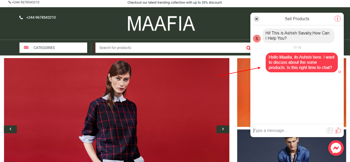 eCommerce Website and Live Chat