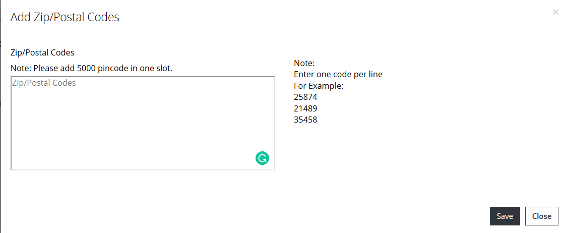 Add Zip Code file