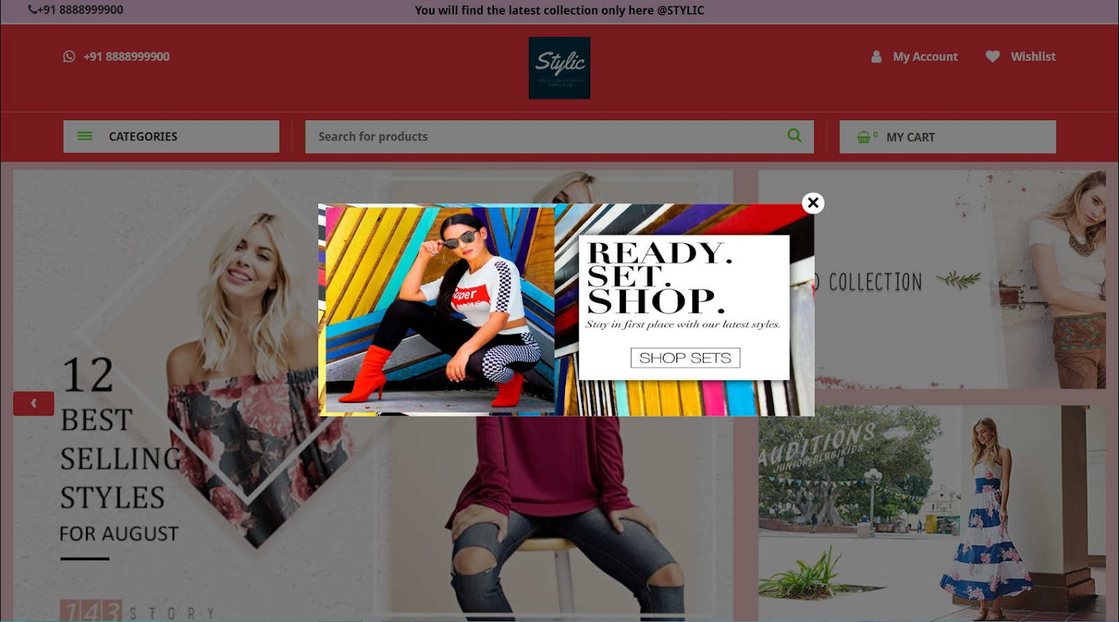 pop up on website