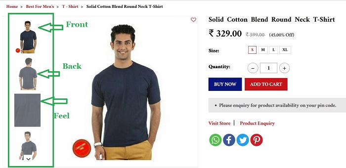 Product images on Online store